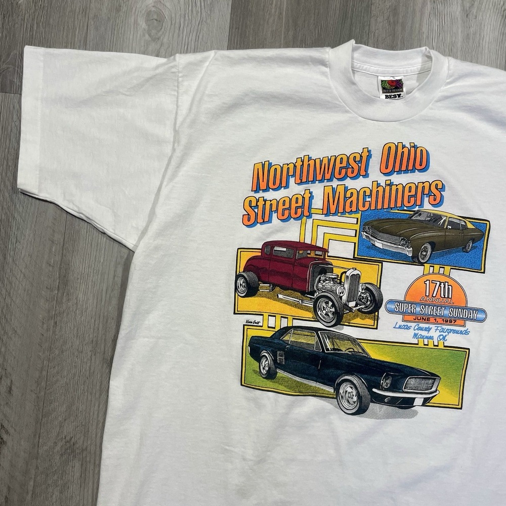 Vintage 1997 Northwest‎ Ohio Street Machiners Oldsmobile Car Racing Sz XL Tshirt